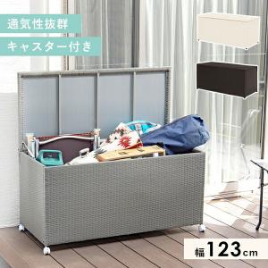 300円クーポン進呈 キャスター付き屋外 収納庫 幅123cm 住宅設備 物置 車庫 屋外収納庫 RUD-2430 ベランダ 収納 お手入れ簡単 通気性抜群 キャスター｜yutoriplan