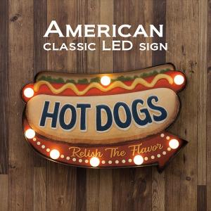 300円クーポン進呈 American Classic LED Sign アメリカンクラシック HOT DOGS 2個セット 照明 電球 その他照明器具 GB60805 オールディーズ インテリア 店舗｜yutoriplan