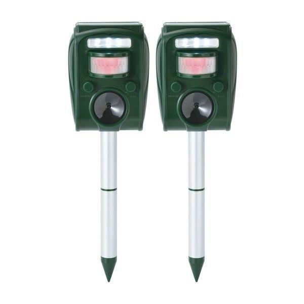 ソーラー充電式害獣駆除機 2個組 住宅設備 動物避け用品 電撃殺虫器 殺虫灯 448910 FL-3...