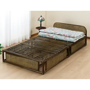 折り畳みベッド ラタンベッド すのこベッド/ Bed 籐すのこベッド (3