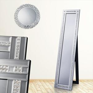 イタリア ミラー 壁掛け スタンドミラー シルバー 姿見 完成品 鏡 DIBI