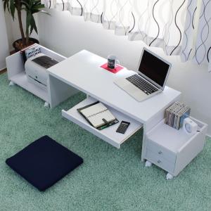 300円進呈中 ロータイプデスク3点セットスライドテーブル