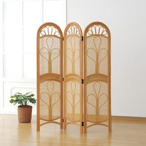 ＼レビューでプレゼント／間仕切り スクリーン 天然籐スクリーン 3連 03639 FL-1012 ラタン 籐 衝立 つい立 パーテション 目隠し 和風 リビ