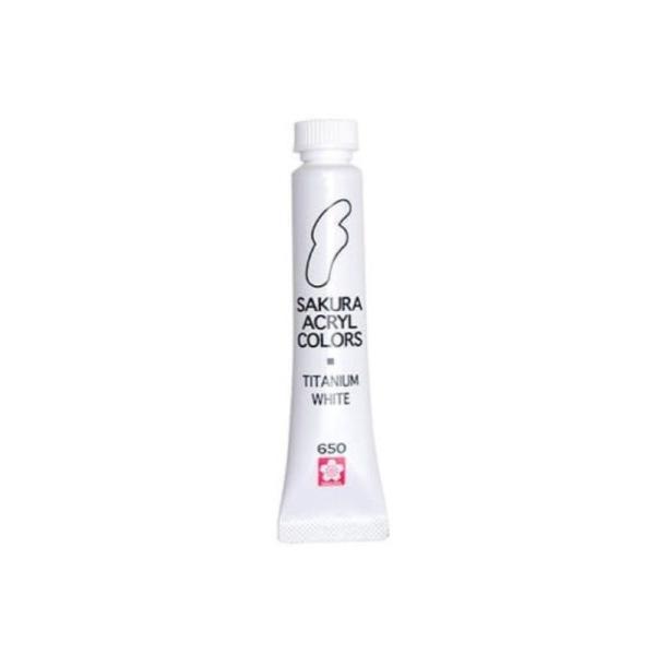 【メール便対応】サクラクレパス　アクリルカラー単色 ラミネートチューブ入り（12ml）　チタニウムホ...