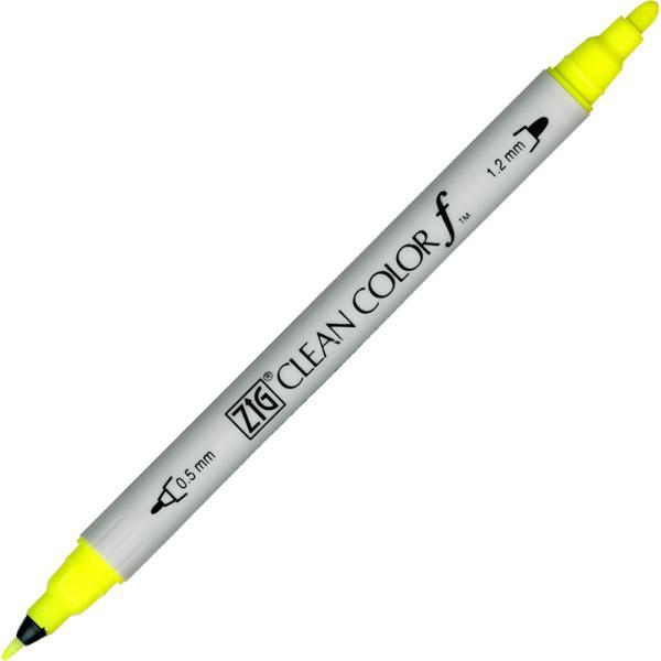 【メール便対応】呉竹　ZIG クリーンカラーf　蛍光イエロー　【品番：TCS-6000T-001】