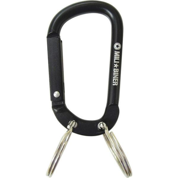 【メール便対応】中林製作所　冒険倶楽部工房　ミリタリーカラビナ 2キーリング　ブラック　【品番：MC...