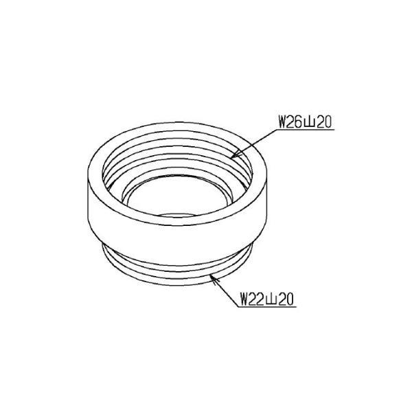 【メール便対応】TOTO　取り付け部品（外ねじ水栓用、W26山20）　【品番：THD7-2】