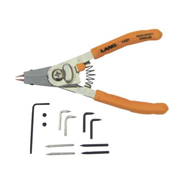 A＆E　LANGTOOLS　スナップリングプライヤー（替爪式・軸穴兼用・口開き調整機能付）　【品番：...