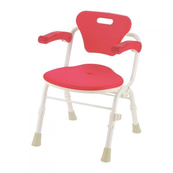 リッチェル　やわらかシャワーチェア クレオ折りたたみ（防カビプラス） 肘掛付460　ピンク　【品番：...