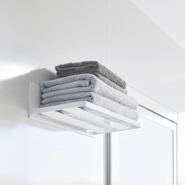 山崎実業　マグネットバスルーム バスタオル棚 ミスト ホワイト 4903208036719　【品番：...