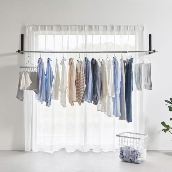 山崎実業　ウォール折り畳み物干し竿ホルダー タワー 2個組 石こうボード壁対応 ブラック 49032...