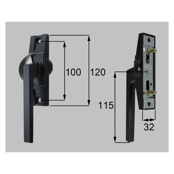 LIXIL（新日軽）　グレモンハンドル（ロック付） R　ブラック系　【品番：SVKT144RS01】