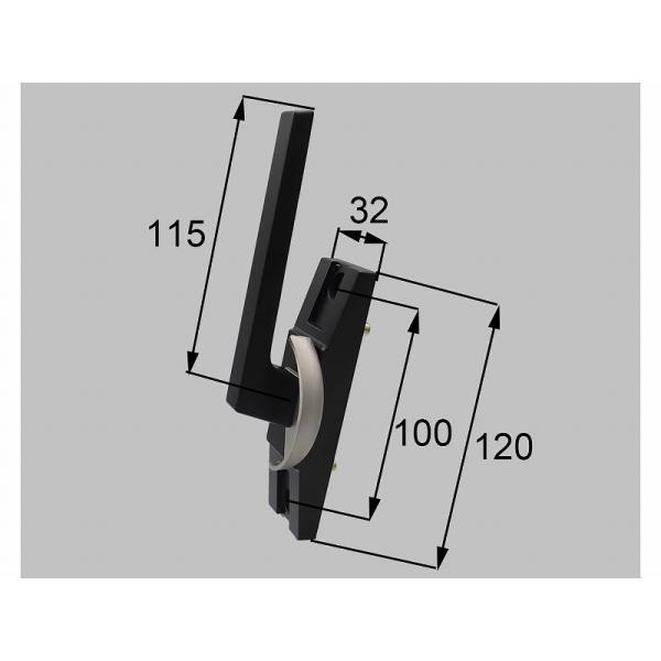 LIXIL（新日軽）　グレモンハンドル（ロック無） R　ブラック系　【品番：SVKT218RS01】
