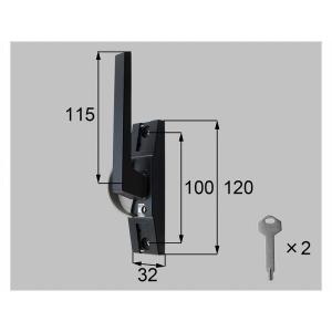 LIXIL（新日軽）　大型クレセント（キー付） R　ブラック系　【品番：SVQA100RS01】