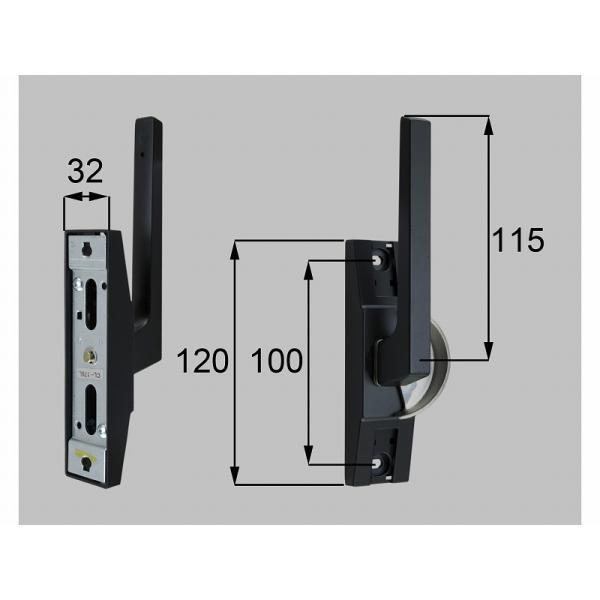 LIXIL（新日軽）　大型クレセント（ロック無） L　ブラック系　【品番：SVQA97LS01】