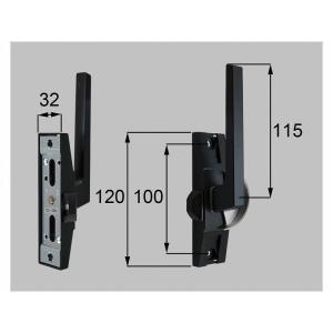 LIXIL（新日軽）　大型クレセント（ロック付） L　ブラック系　【品番：SVQA99LS01】