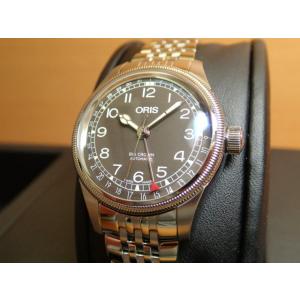 オリス 腕時計 ORIS ビッグクラウン ポインターデイト 36mm ビンテージボーイズサイズ ブラ...