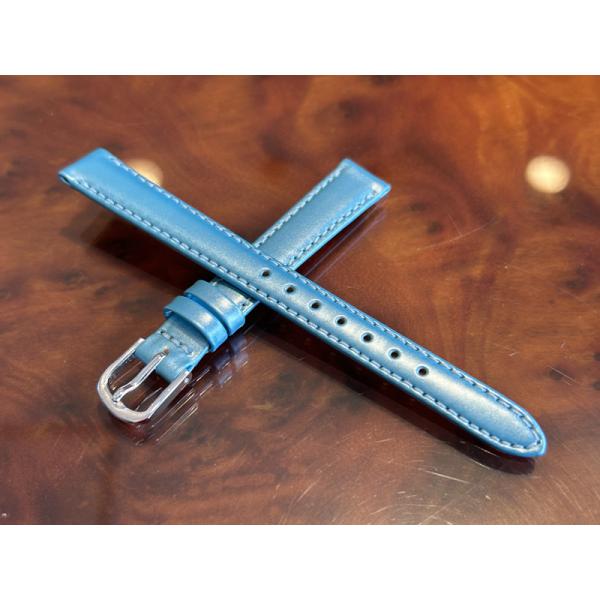 12mm 腕時計 ベルト バンド カーフ （牛革） ライトブルー 水色 薄青色