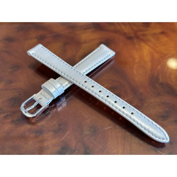 12mm 腕時計 ベルト バンド カーフ （牛革） パール ホワイト 白色