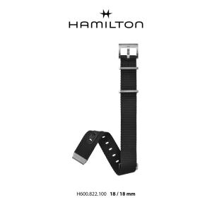 ハミルトン 腕時計 HAMILTON テキスタイル ナイロン NATO 時計 ベルト バンド ブラック （黒色) 18mm  カーキ ネイビー スキューバ クォーツ 専用  H690822100｜yuubido-oyabu