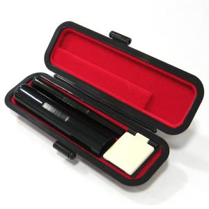 訂正印 認印 2本セット 柘 印鑑 はんこ ケース付き 小判型 6mm
