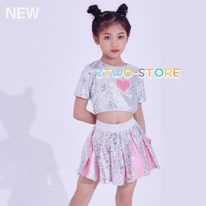 キッズ ダンス衣装 スパンコール キラキラ チアガール