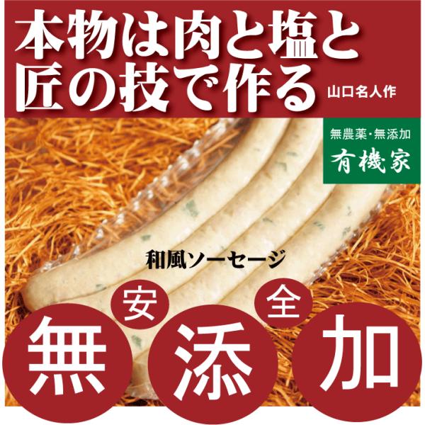 無添加和風ソーセージ 匠技で作る本物無添加・手づくり減塩タイプ和風ソーセージ４本「内容量140g以上...