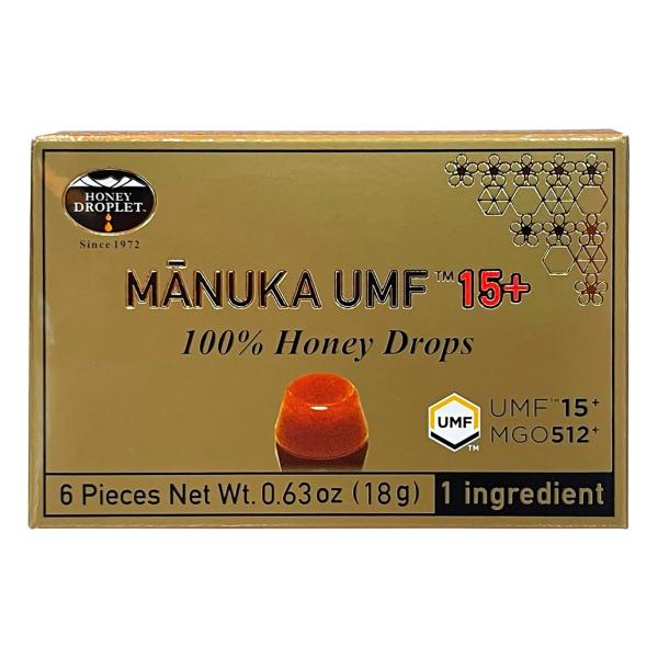 無添加 ハニードロップレットUMF15+マヌカ １８ｇ「6粒」 　マヌカはちみつ100%のキャンディ...