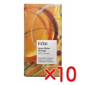 ViVANI オーガニックダークチョコレート オレンジ (100g ×１０個)　有機カカオ７０％　有機JAS｜yuukiya0097