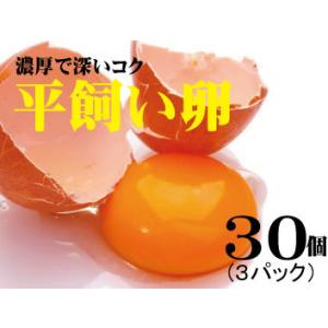 平飼い卵 「10個 × ３パック」　　飼料に抗生物質・遺伝子組み換え穀物不使用　放射線検査済　内閣総...