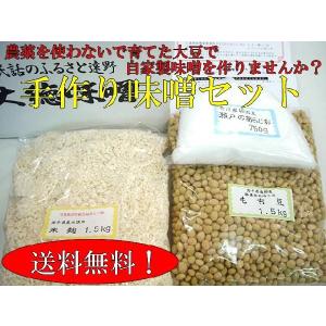 手作り味噌セット(農薬不使用大豆）できあがり5kg （12月下旬以降お届け)
