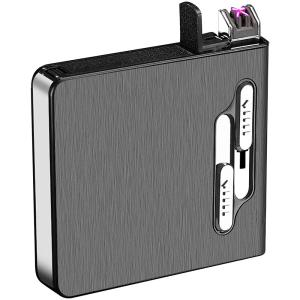 電子ライター USB充電式ライター プラズマ シガレットケース タバコケース 20本収納 防風 煙草ケース 防水 防湿｜yuuman-seore