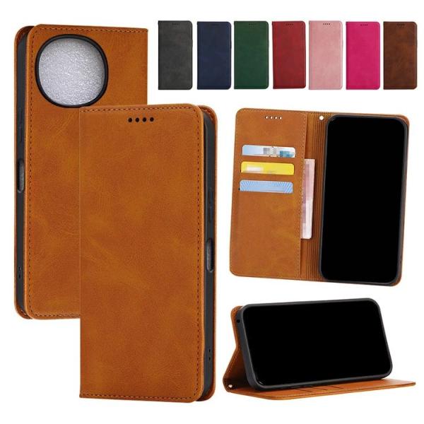 AQUOS R9 ケース 手帳型 カバー PUレザー 手帳型レザーケース スタンド機能 カード収納 ...