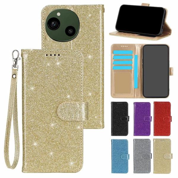 AQUOS R10 ケース 手帳型 カバー グリッター PUレザー 手帳型PUレザーケース ストラッ...