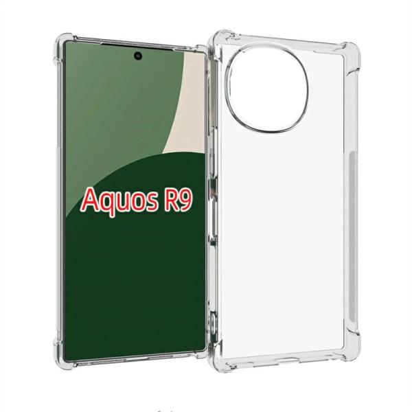 シャープAquos R9用エアバッグスマホケース Sharp R9透明耐衝撃保護カバー TPUソフト...