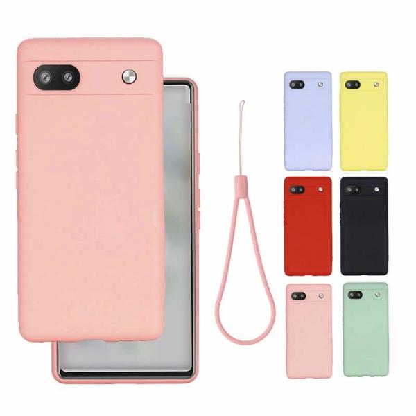 Pixel6a ケース ストラップ付き カバー 紐 シンプル 保護ケース Google グーグル ピ...