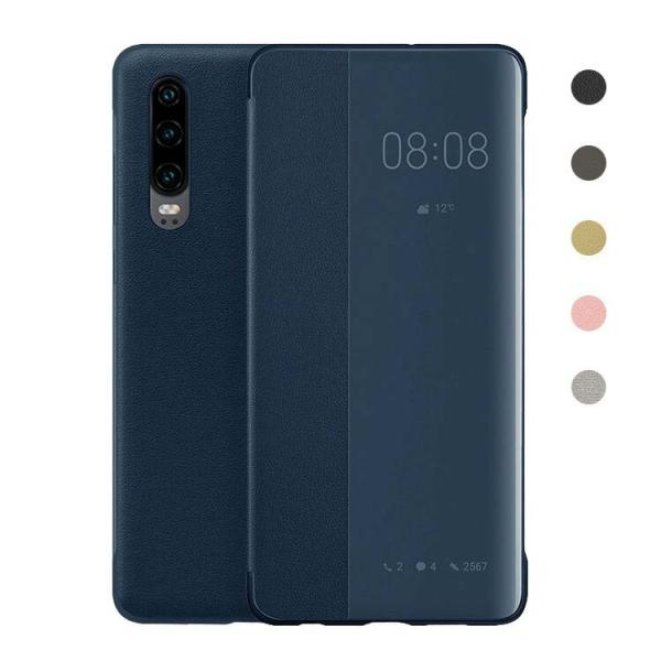 HUAWEI P30 P30 Pro ケース カバー 2つ折り 液晶保護 パネル 半透明 ファーウェ...