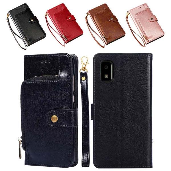 SHARP AQUOS wish3 ケース A302SH SH-53D 手帳型 PUレザー ファスナ...
