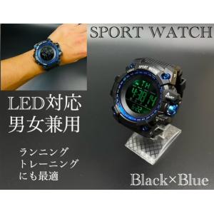 2 スポーツ腕時計　腕時計　時計　デジタル式 LED デジタル腕時計　デジタル 自転車　スポーツ アウトドア キャンプ　ランニング アウトドア ７色 LEDライト｜ゆうマート