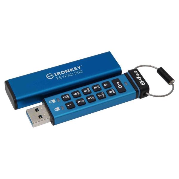 Kingston Ironkey Keypad 200 USB Drive 64GB, Alphan...