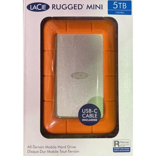 Lacie Rugged Mini Hard Drive 5TB. .