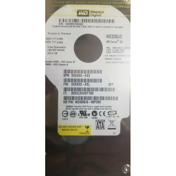 WD WD3200JS-60PDB0 3.5"" 320GB Hard Drive DCM: HSC...