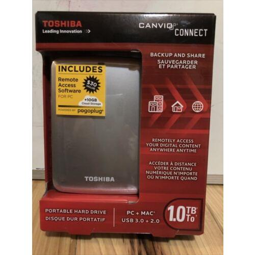 Toshiba Canvio Connect 1TB External 5400RPM (HDTC7...