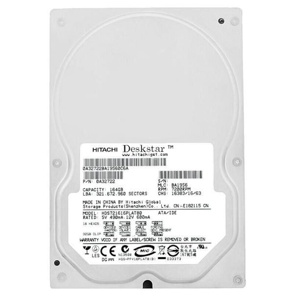 Hard Drive Hitachi 160GB HDS721616PLAT80 8MB Cache...