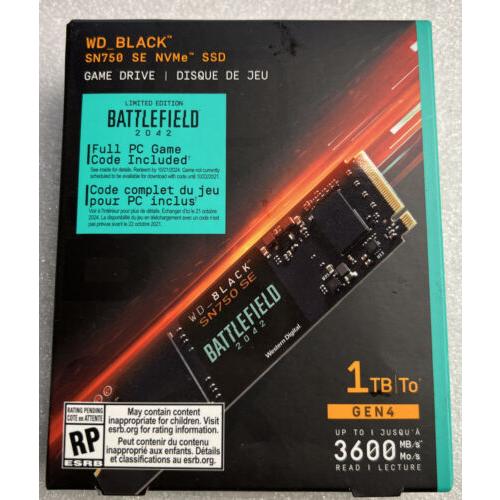NEW WD_BLACK SN750 SE NVMe SSD Battlefield 2042 Ga...