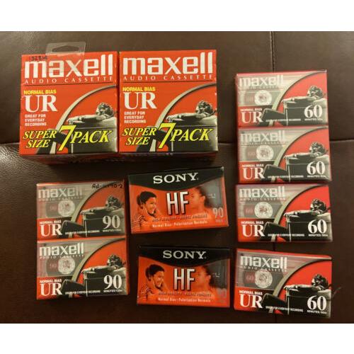 New Lot of 24 Sony HF &amp; Maxell UR-90 Blank Audio R...