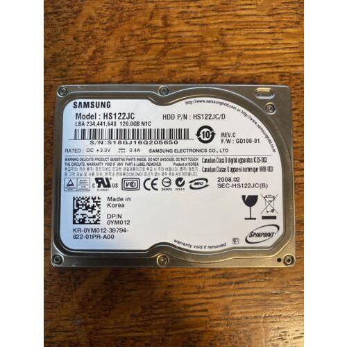 Samsung Zif HS122JS 120gb Thick Apple iPod Drive