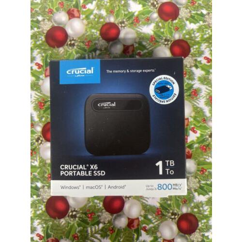 Crucial X6 Portable SSD 1TB Memory Windows/MacOS/A...