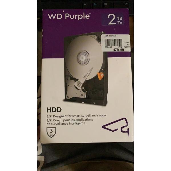 WD WD20PURX Purple 2TB Surveillance 3.5"" Hard Dis...