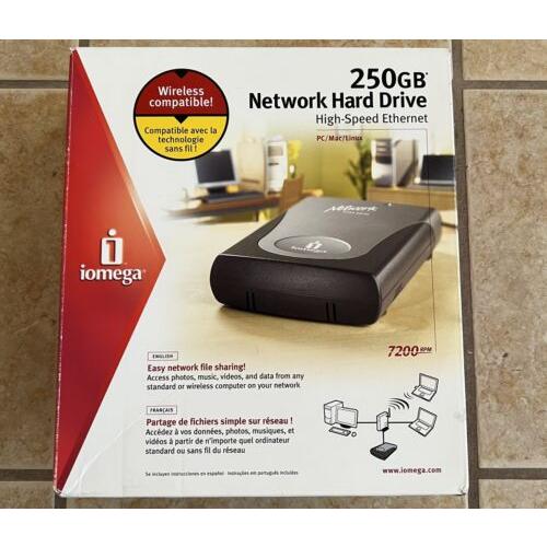 NEW Iomega Network Hard Drive 250GB USB Network Ha...